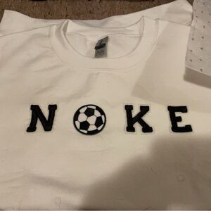 White Soccer "nike" hoodie i can do any size and color! this is a White Medium
